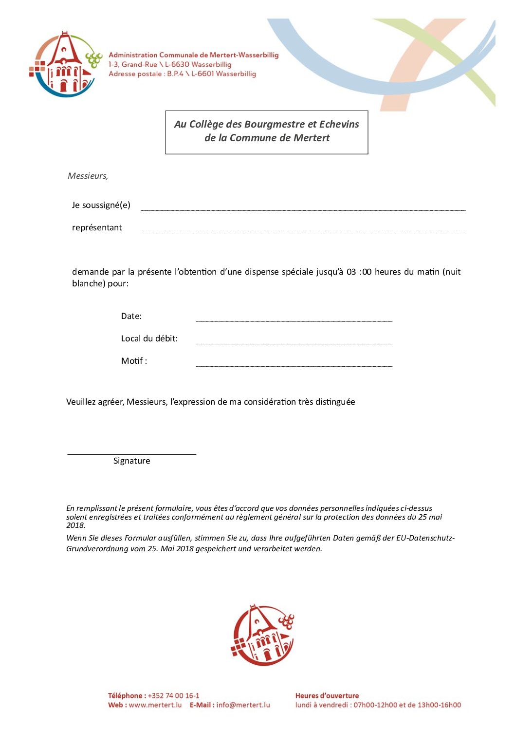 Demande Nuit blanche