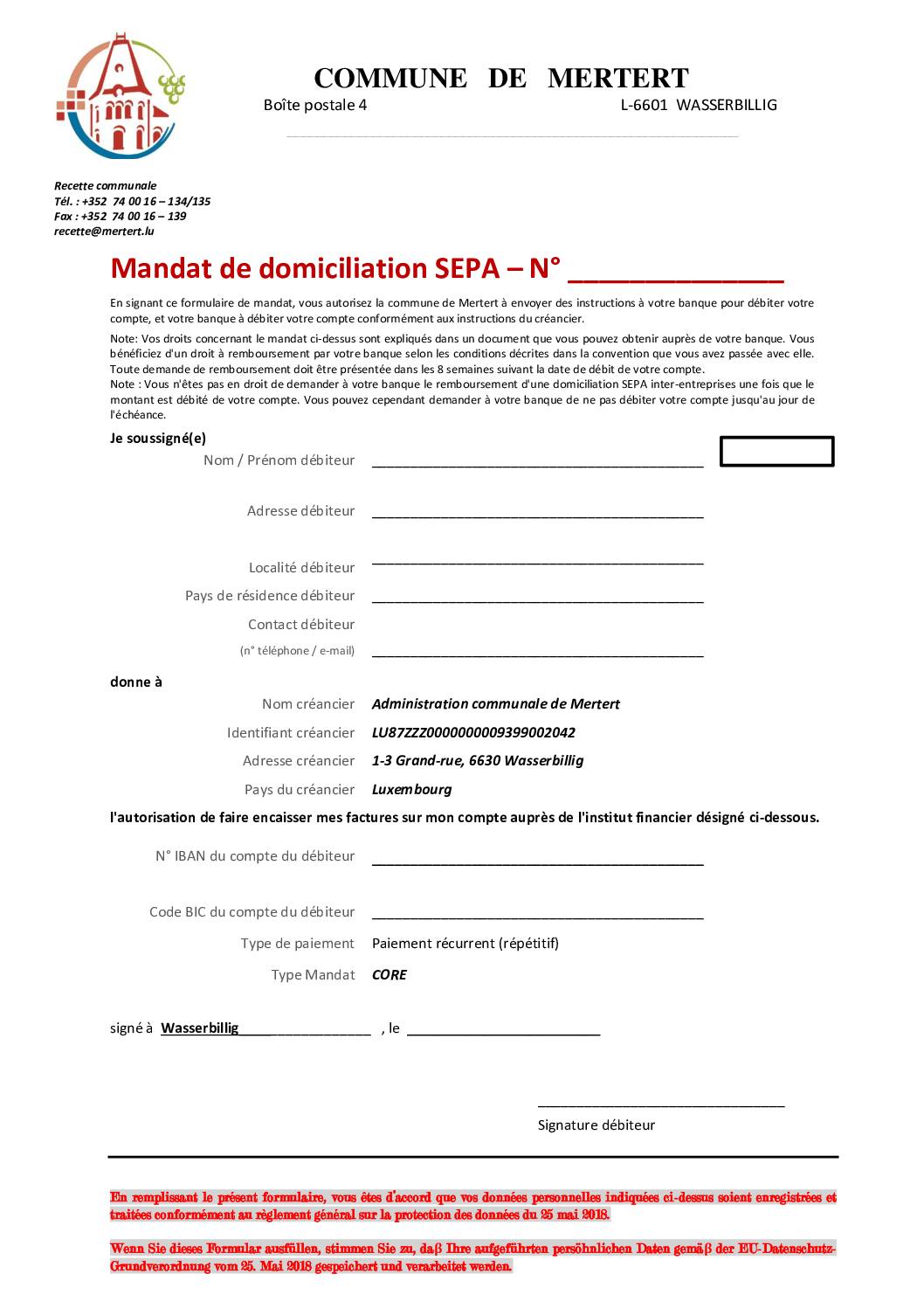 Mandat de Domiciliation SEPA_CORE_blank