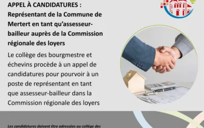 Appel à candidatures : Représentant de la Commune de Mertert en tant qu’assesseur-bailleur auprès de la Commission régionale des loyers