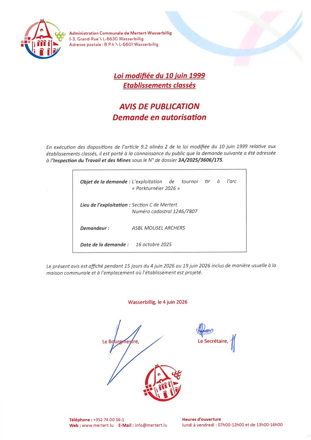 Avis de publication_Mousel Archers-Parkturnéier