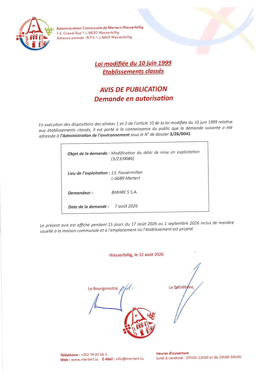 Avis de publication_BMHRE S.A.