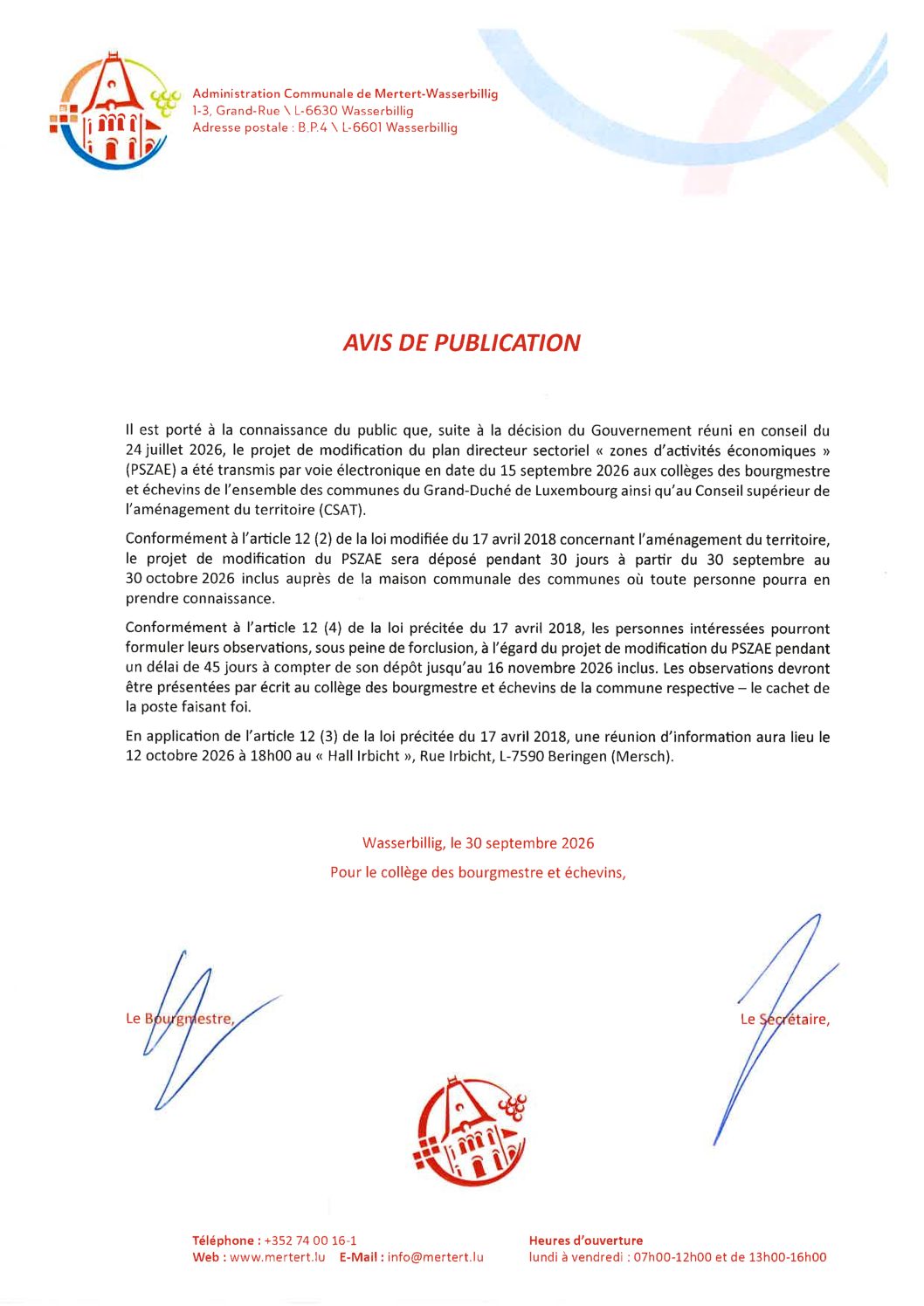 2026 09 30 Avis de publication zones d'activités économiques