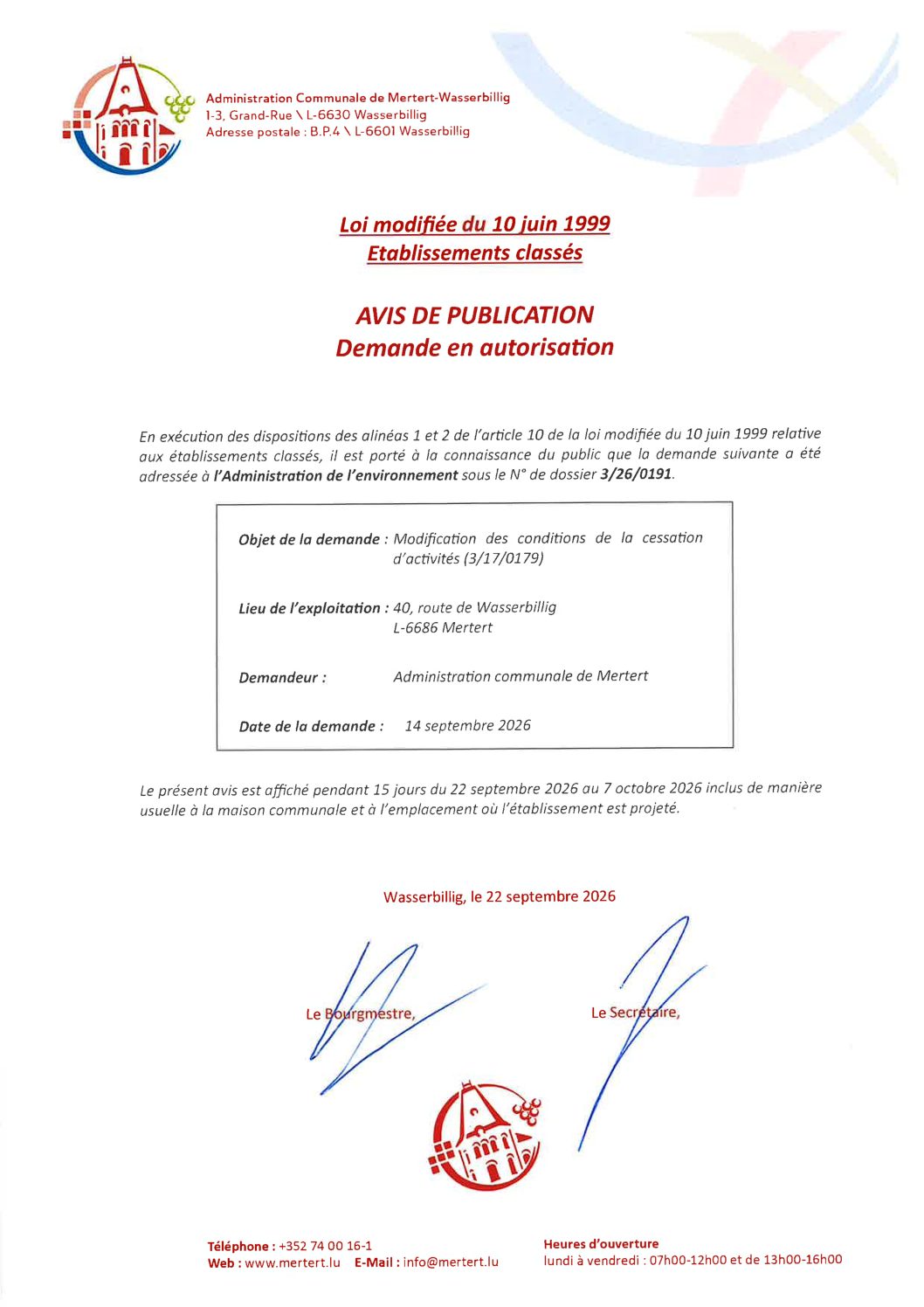 Avis de publication_Adm. comm. de Mertert_40, route de Wasserbillig