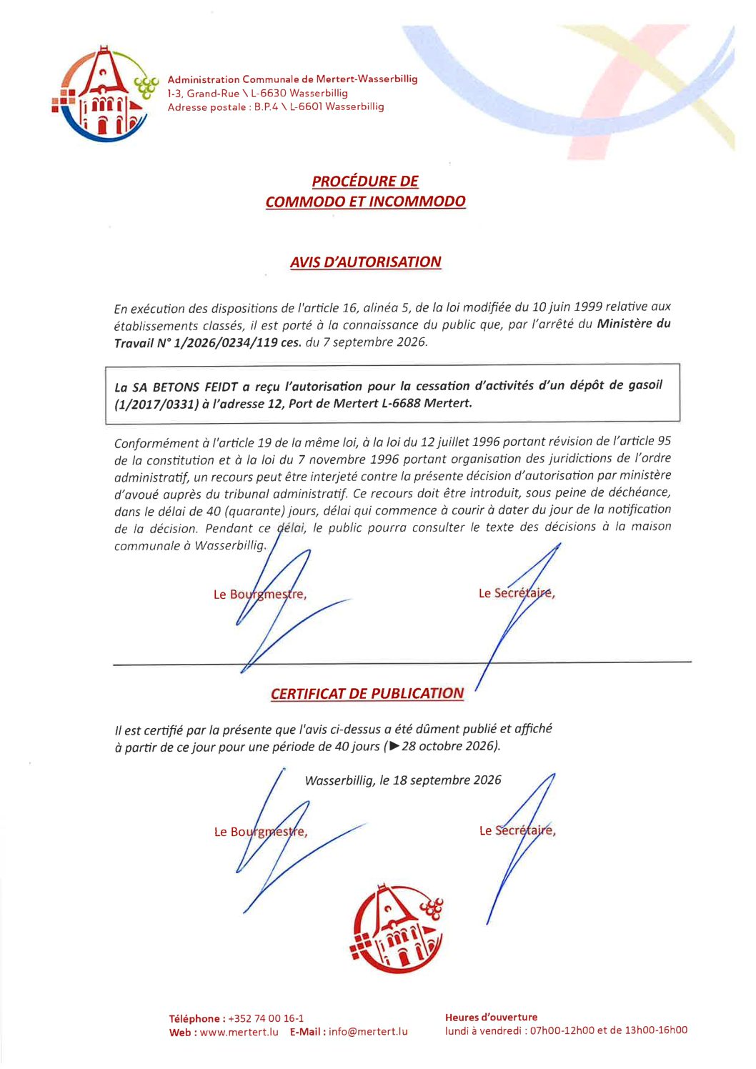 Procédure Commodo et Incommodo_Betons Feidt SA_1-2026-0234-119