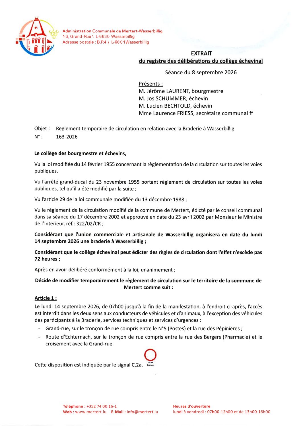 Règ_temp. de circ. en relation avec la Braderie à Wasserbillig_163-2026